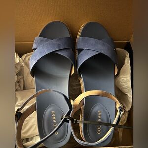 Cole Haan Women's Navy and Tan Sandals
